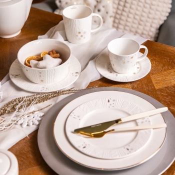 Talerz deserowy porcelanowy Świąteczny Zimowy Blask 20 cm