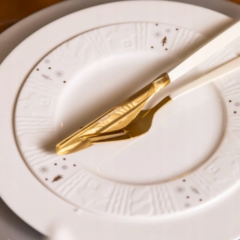 Talerz deserowy porcelanowy Świąteczny Zimowy Blask 20 cm