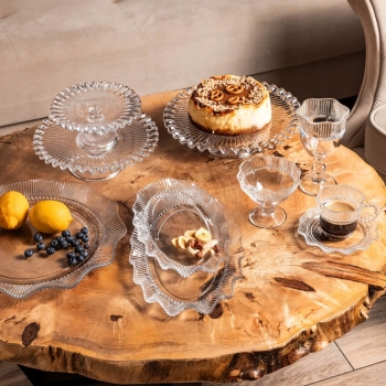 Zestaw 6 szklanych talerzy deserowych 17,5cm Vivienne