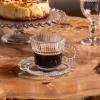 Filiżanka ze spodkiem do kawy herbaty szklana Vivienne 200 ml