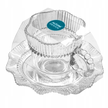 Filiżanka ze spodkiem do kawy herbaty szklana Vivienne 200 ml