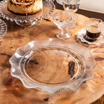 Talerz na ciasto duży płytki Altom Design Vivienne 33 cm