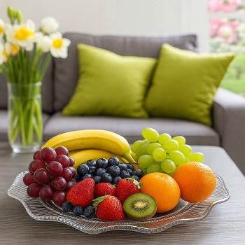 Talerz na ciasto duży płytki Altom Design Vivienne 33 cm