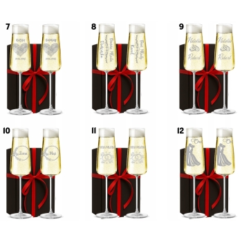 Kieliszki do szampana kryształowe z GRAWEREM Wesele Para Młoda Ślub PREZENT