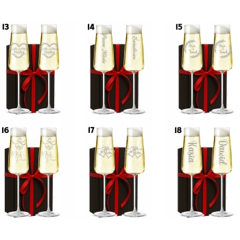 Kieliszki do szampana kryształowe z GRAWEREM Wesele Para Młoda Ślub PREZENT