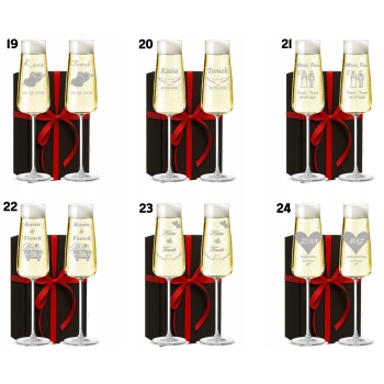 Kieliszki do szampana kryształowe z GRAWEREM Wesele Para Młoda Ślub PREZENT