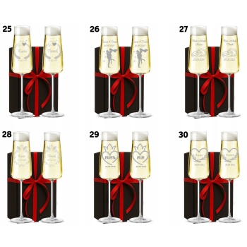 Kieliszki do szampana kryształowe z GRAWEREM Wesele Para Młoda Ślub PREZENT