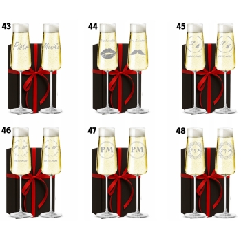 Kieliszki do szampana kryształowe z GRAWEREM Wesele Para Młoda Ślub PREZENT