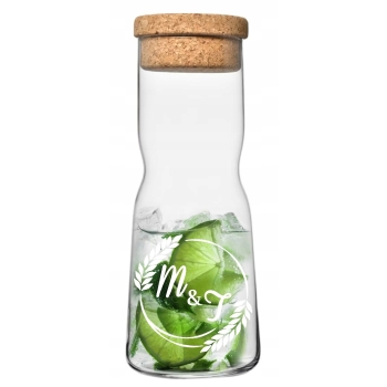 Karafka do soku wody wina z grawerem Logo TWÓJ NAPIS 1L Prezent