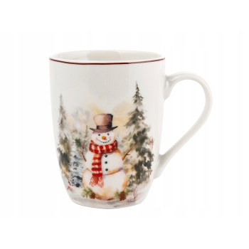 Kubek zimowy 330ml Świąteczny Bałwanek Mikołajki Vintage Florina