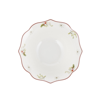 Miseczka salaterka porcelanowa Ostrokrzew Jemioła Vintage Florina 15cm