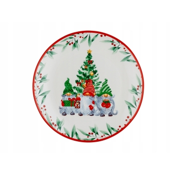 Talerz deserowy świąteczny ozdobny 20cm Zimowy Skrzat Elfo Florina