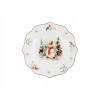 Talerz deserowy świąteczny ozdobny 20cm Zimowy Bałwanek Vintage Florina