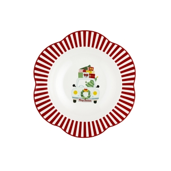 Talerz do zupy głęboki świąteczny 23 cm Świąteczne Auto Sindy Florina