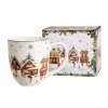 Duży kubek porcelanowy na Prezent kubas XXL ŚWIĄTECZNA WIOSKA 1000 ml