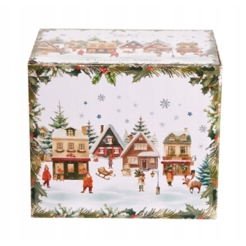 Duży kubek porcelanowy na Prezent kubas XXL ŚWIĄTECZNA WIOSKA 1000 ml