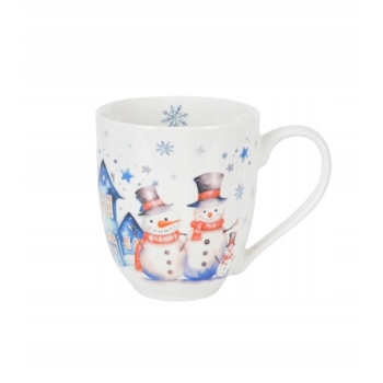 Duży kubek porcelanowy na Prezent Świąteczny kubas XXL Bałwanki 1000ml