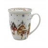 Świąteczny Kubek z zaparzaczem 360ml Zimowy Świąteczna Wioska Duo