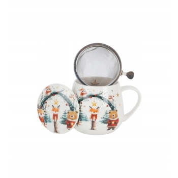 Kubek z zaparzaczem i pokrywką 430ml świąteczny Christmas Cuties 2