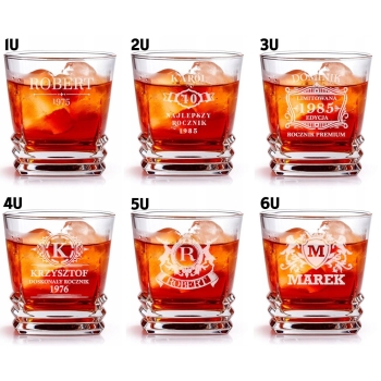 Kwadratowa Szklanka do whisky z grawerem 270ml Imię Prezent na Urodziny
