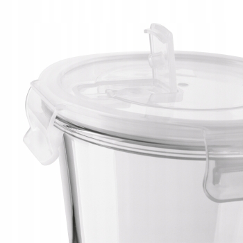 Pojemnik Borokrzemowy na Żywność Szklany OKRĄGŁY z pokrywą Tadar 700ml