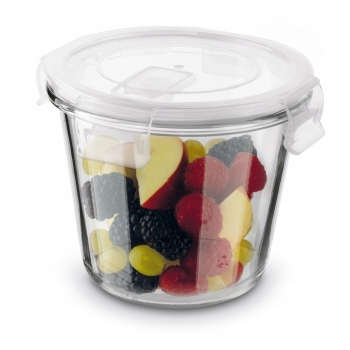 Pojemnik Borokrzemowy na Żywność Szklany OKRĄGŁY z pokrywą Tadar 700ml