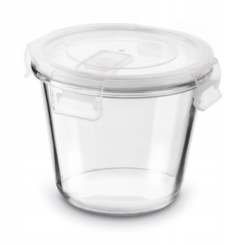 Pojemnik Borokrzemowy na Żywność Szklany OKRĄGŁY z pokrywą Tadar 700ml