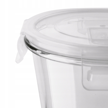 Pojemnik Borokrzemowy na Żywność Szklany OKRĄGŁY z pokrywą Tadar 700ml