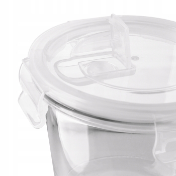 Pojemnik Borokrzemowy na Żywność Szklany OKRĄGŁY z pokrywą Tadar 700ml