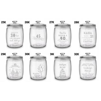 Duży Słoik na Pierniki z Grawerem 3,8L Prezent Napis Tekst Logo dla Niej