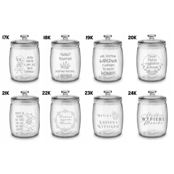 Duży Słoik na Pierniki z Grawerem 3,8L Prezent Napis Tekst Logo dla Niej