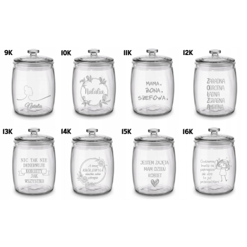 Duży Słoik na Pierniki z Grawerem 3,8L Prezent Napis Tekst Logo dla Niej