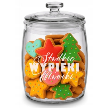 Duży Słoik na Pierniki z Grawerem 3,8L Prezent Napis Tekst Logo dla Niej