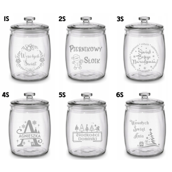Duży Słoik na Pierniki z Grawerem 3,8L Prezent Napis Tekst Logo dla Niej