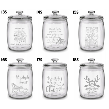 Duży Słoik na Pierniki z Grawerem 3,8L Prezent Napis Tekst Logo dla Niej