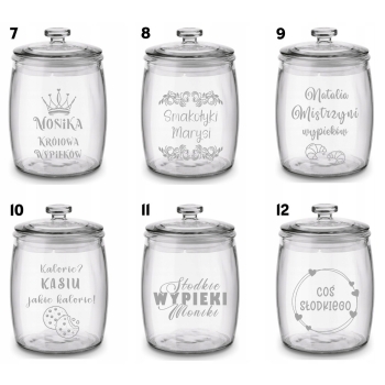 Duży Słoik na Pierniki z Grawerem 3,8L Prezent Napis Tekst Logo dla Niej