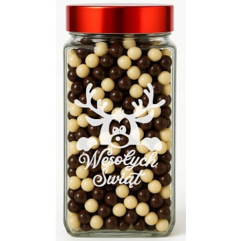 Słoik Pojemnik Prezent Świąteczny z Grawerem 1L Personalizowany Napis