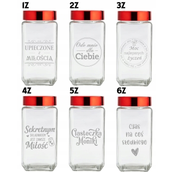 Słoik Pojemnik Prezent Świąteczny z Grawerem 1L Personalizowany Napis