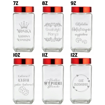 Słoik Pojemnik Prezent Świąteczny z Grawerem 1L Personalizowany Napis