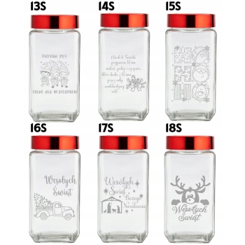 Słoik Pojemnik Prezent Świąteczny z Grawerem 1L Personalizowany Napis