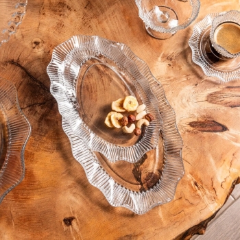 Półmisek szklany owalny talerz na ciasto Vivienne 25x16,5 cm