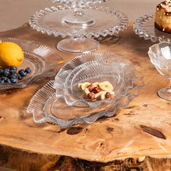 Półmisek szklany owalny talerz na ciasto Vivienne 25x16,5 cm