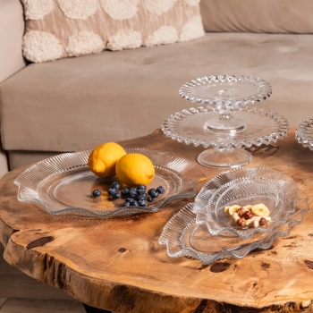 Półmisek szklany owalny talerz na ciasto Vivienne 25x16,5 cm