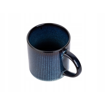 Kubek ceramiczny ryflowany Florina Evia Navy Blue 330 ml