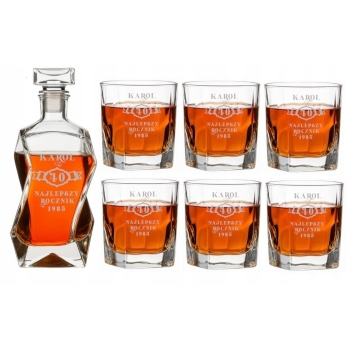 Zestaw do whisky z Grawerem Karafka i 6 szklanek na Prezent Marco