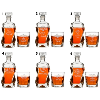 Zestaw do whisky z Grawerem Karafka i 6 szklanek na Prezent Marco