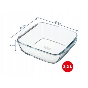 PYREX do AIR FRYER Naczynie Żaroodporne Pojemnik Kwadratowe 25x22cm 2,2L