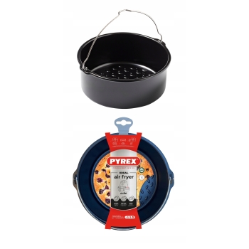 Koszyk pojemnik metalowy z uchwytem do AIR FRYER 20x19cm 1,6L PYREX okrągły
