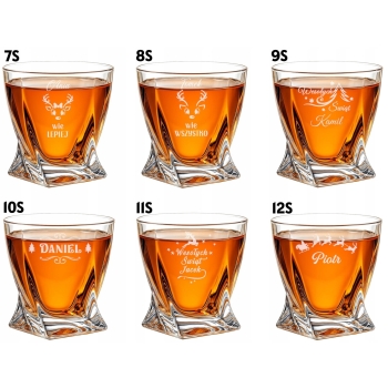 Zestaw 6 szklanek kryształowych z grawerem Tekst Logo Prezent na Święta