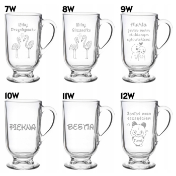 Szklanka do kawy latte na nóżce z grawerem w Pudełku Prezent na Walentynki